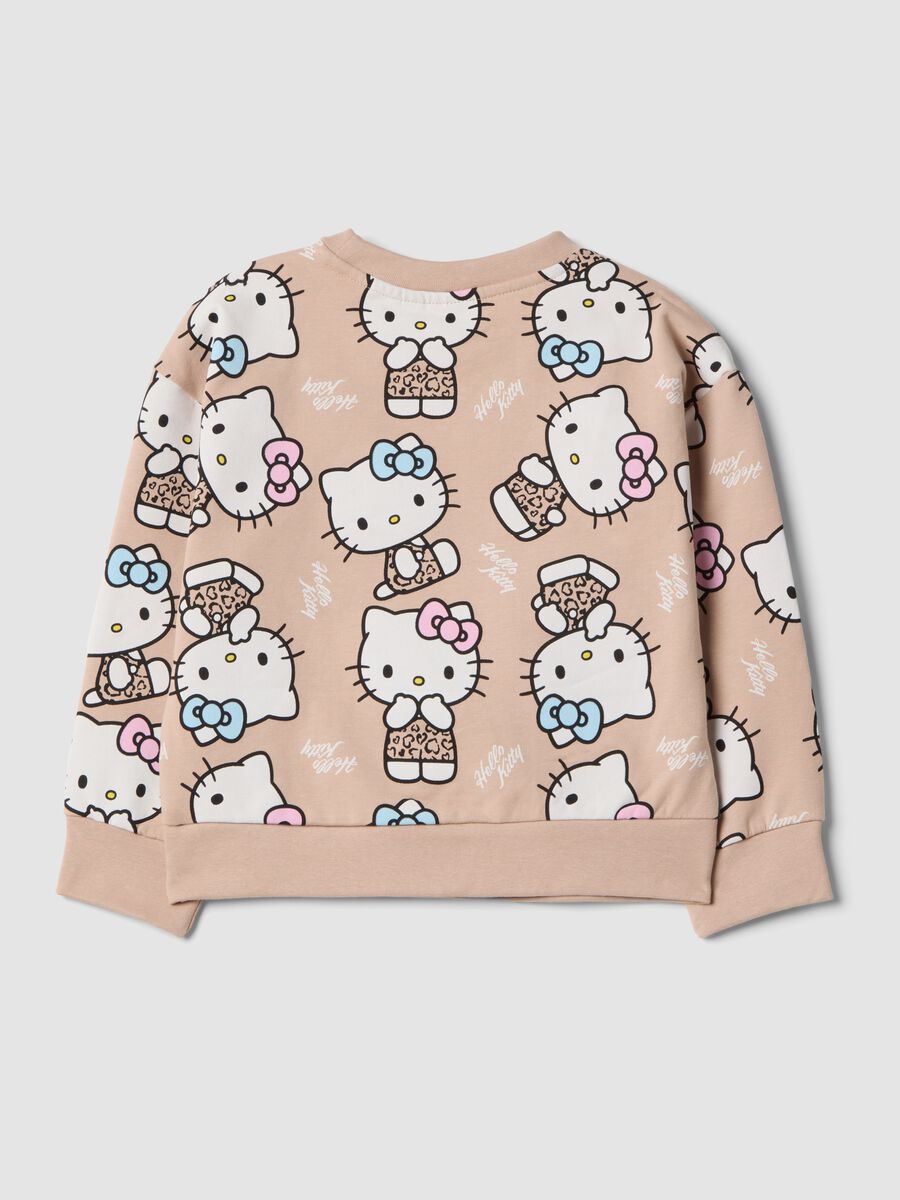 Pink stretch cotton Hello Kitty patterned sweatshirt for girls_1
