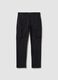Black slim fit stretch cotton cargo trousers_4