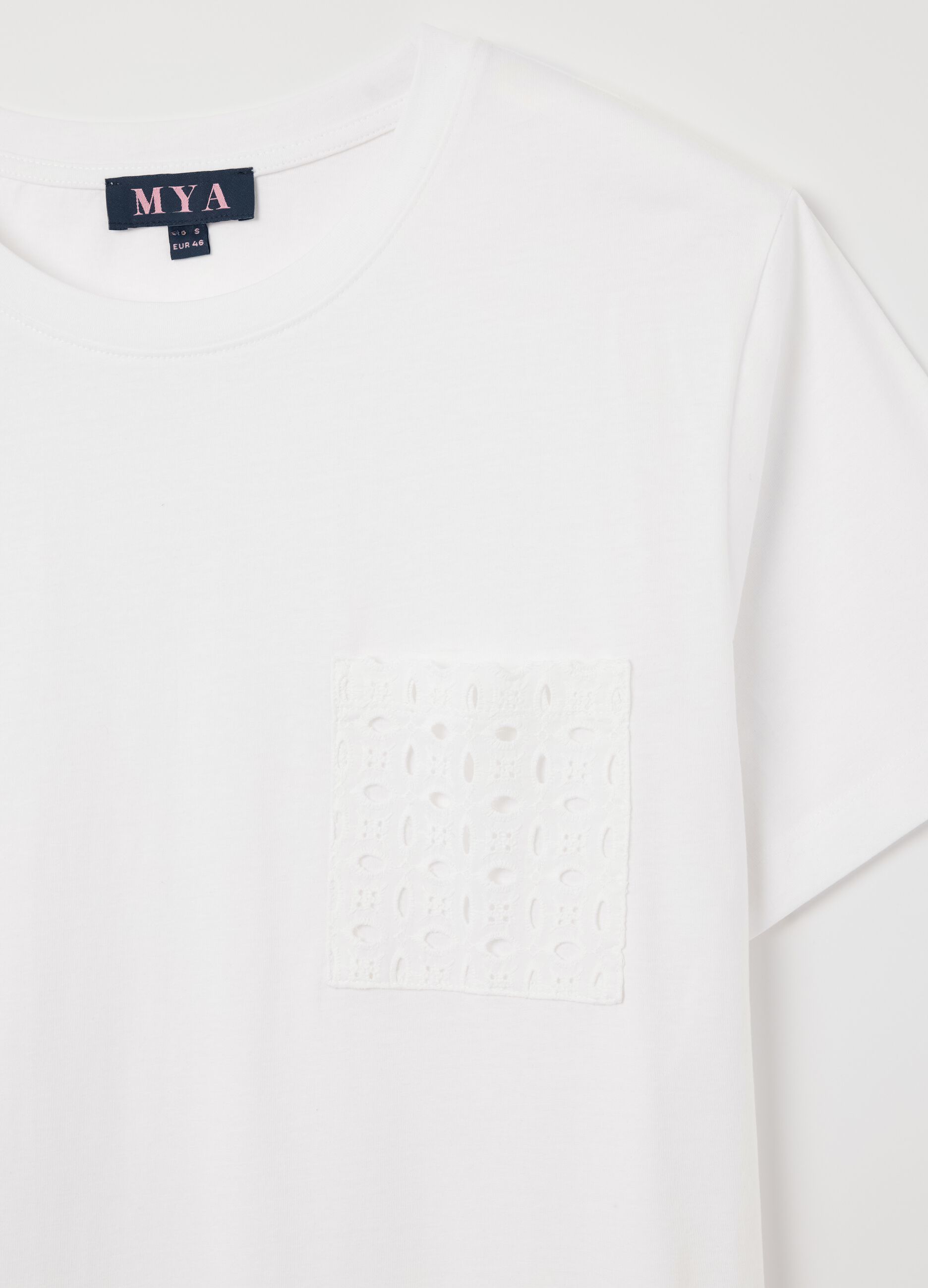 Mya White Pure Cotton T-shirt