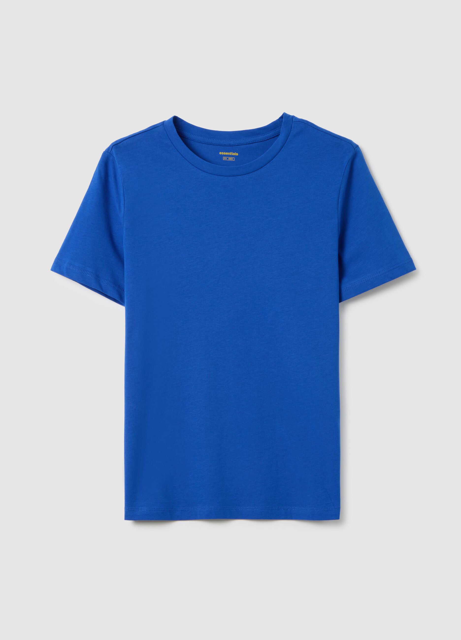 Women's blue pure cotton regular fit T-shirt