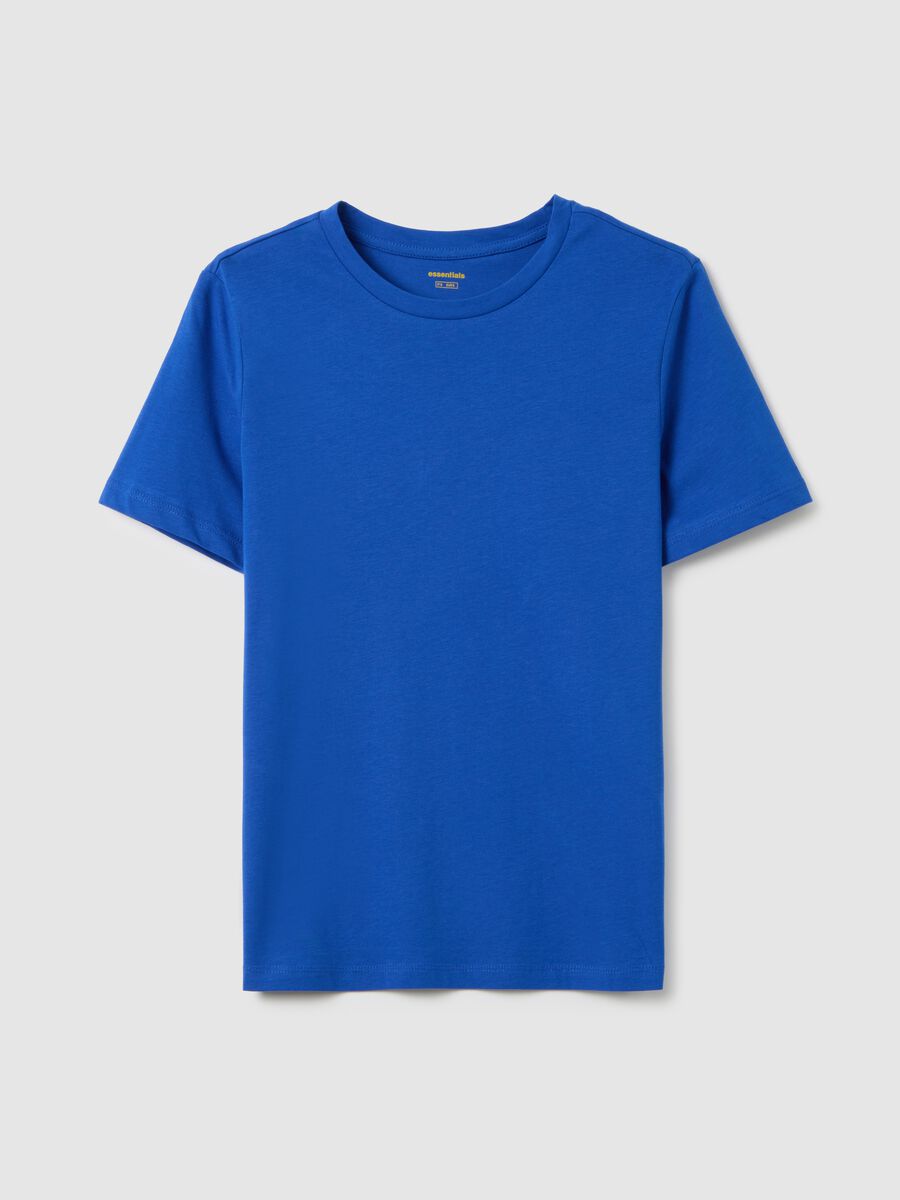 Women's blue pure cotton regular fit T-shirt_0