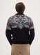Blue regular fit pullover with jacquard pattern_3