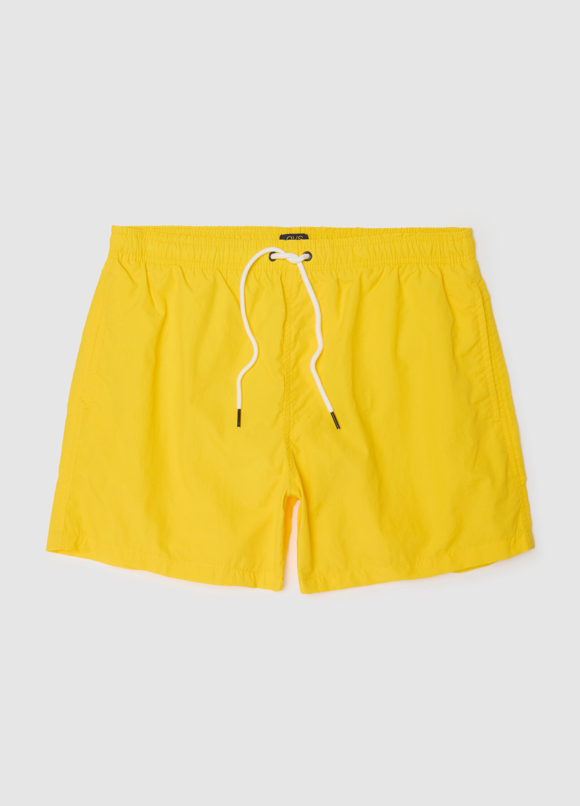 Men's Yellow Regular Fit Swim Shorts