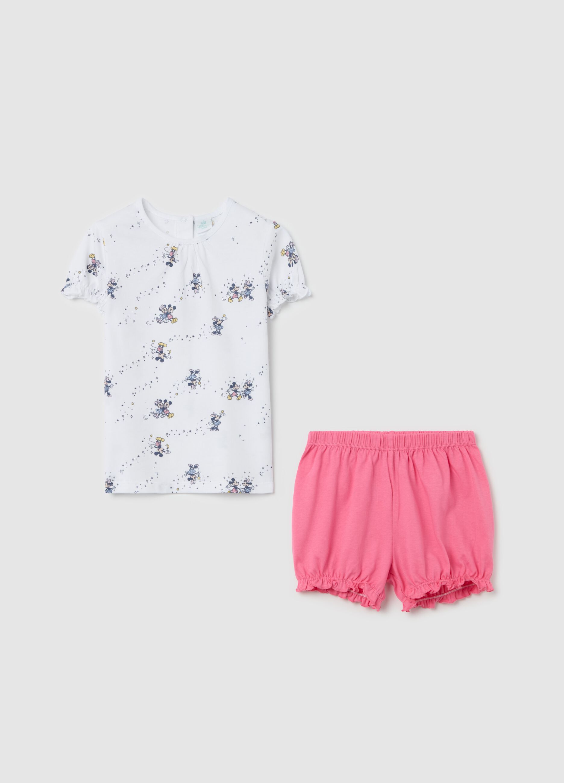 Cotton pyjamas with Minnie and Mickey Mouse print