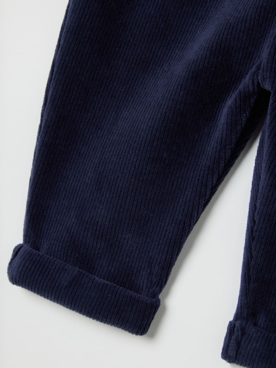 Infant blue cotton blend trousers with regular fit_3