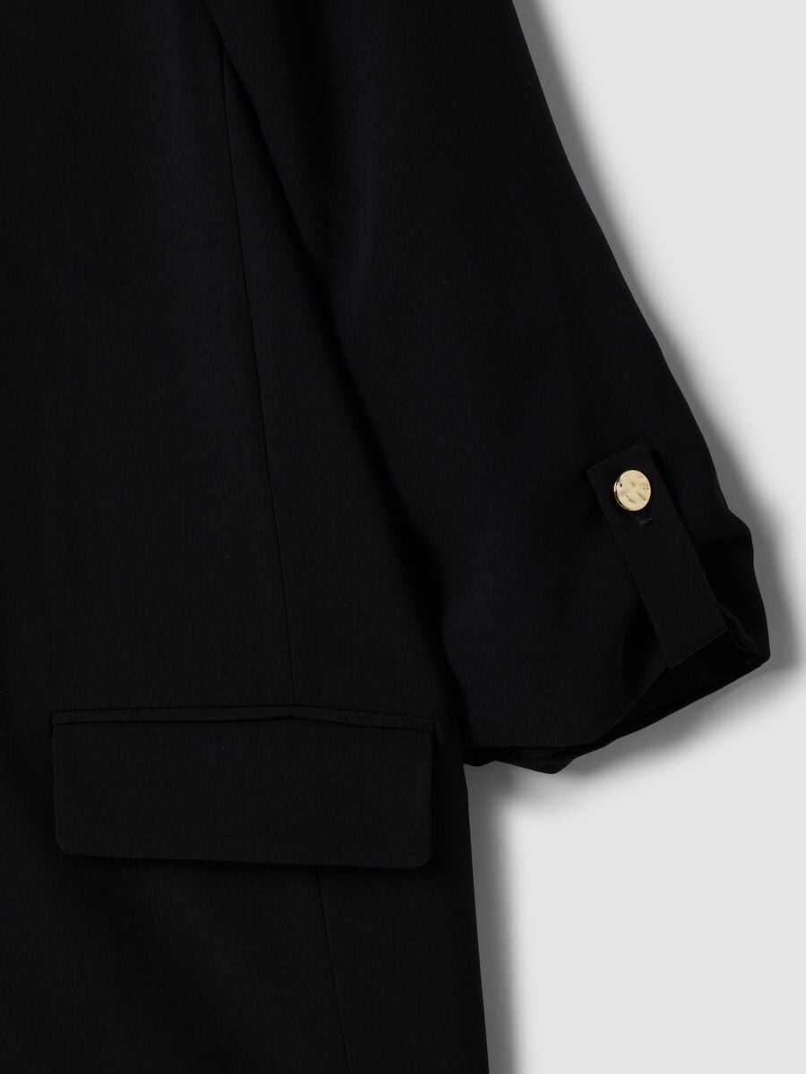 Blazer nero regular fit foderato con rever classico_1