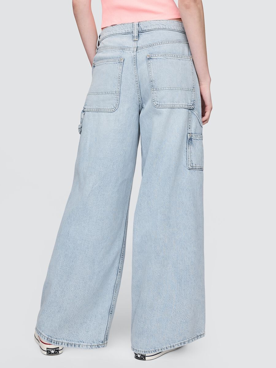 Wide Leg Jeans in Cotton and Lyocell Blend_1