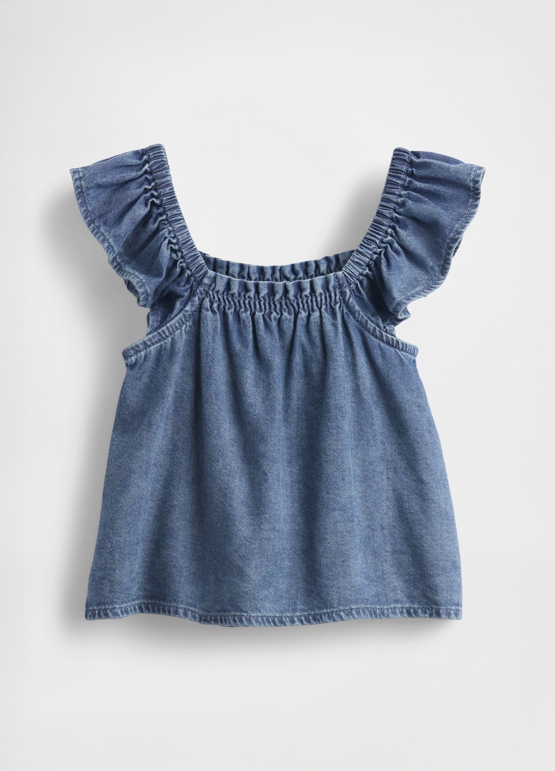 Light Denim Smock Top