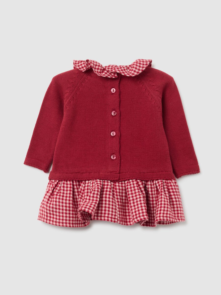 Baby girl's red pure cotton dress with regular fit_1
