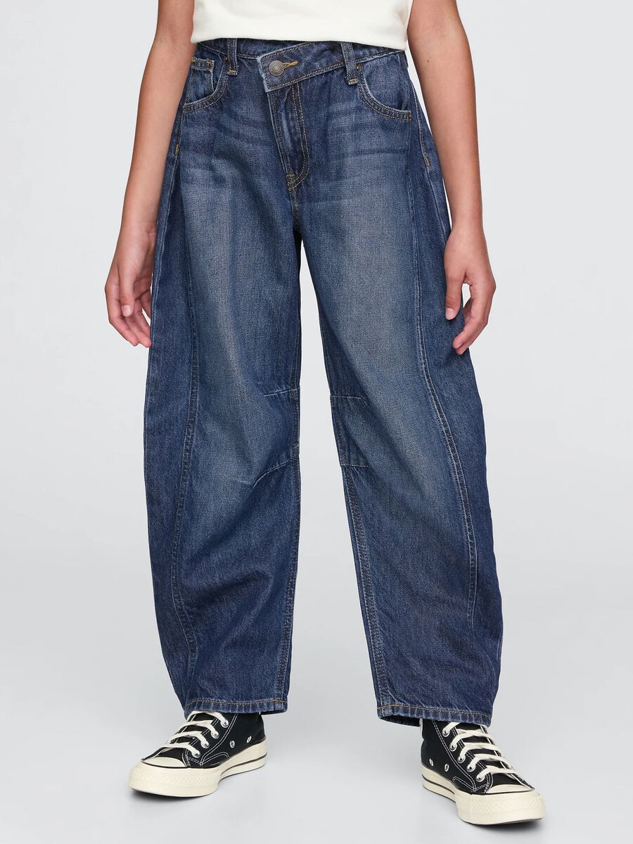 Balloon-fit jeans in denim with five pockets_1