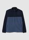 Blue high-neck fleece blend regular fit sweatshirt with zip_4