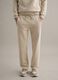 Beige Stretch Cotton Blend Joggers, Regular Fit_1