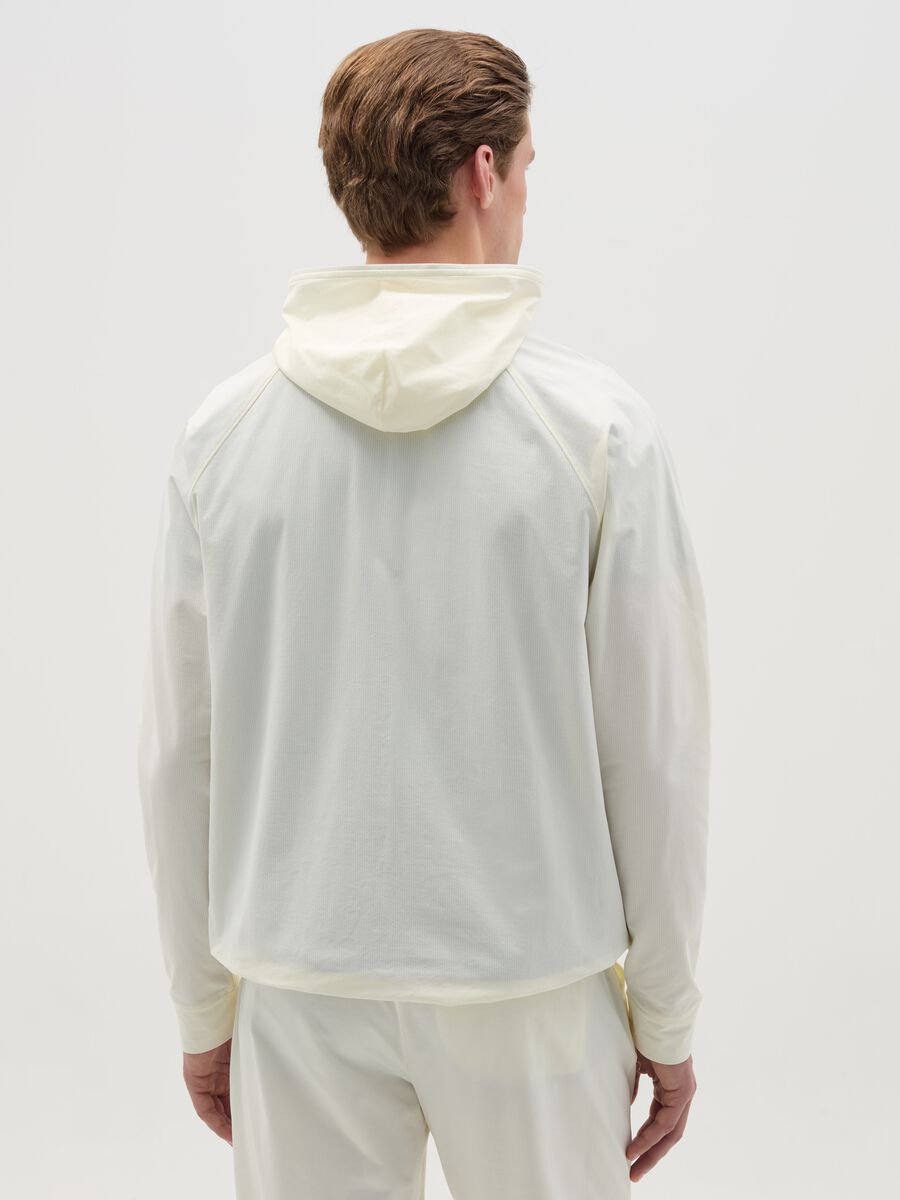 Full-zip sweatshirt in technical fabric with hood_2