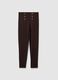 Brown Leggings with Decorative Buttons_4