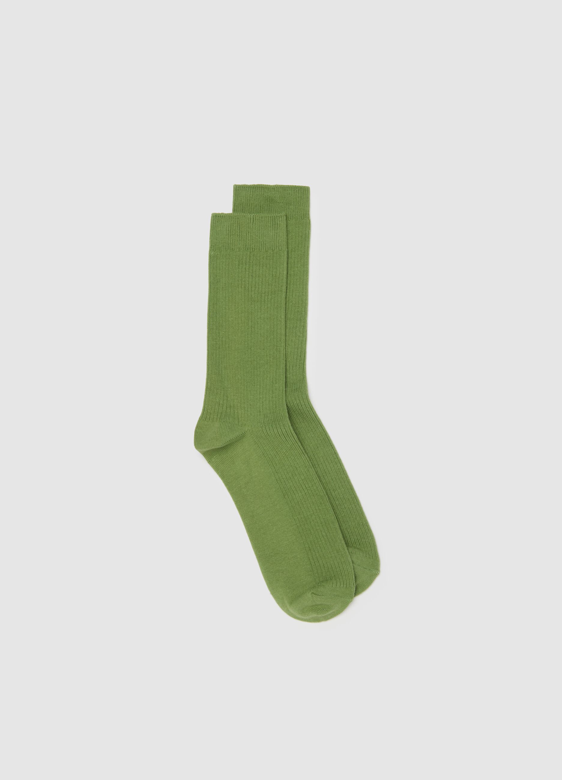 Green midi socks in cotton blend