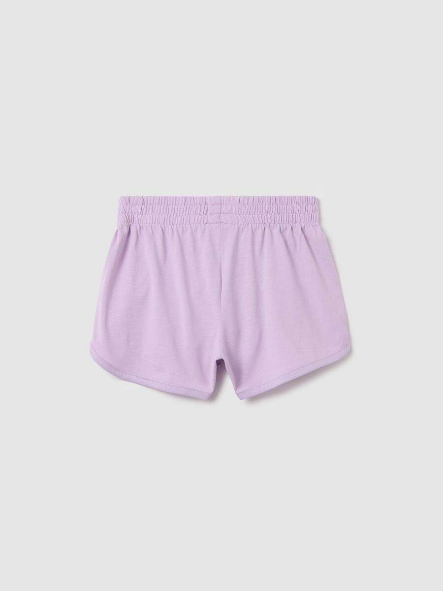 Fleece shorts with lettering print_4