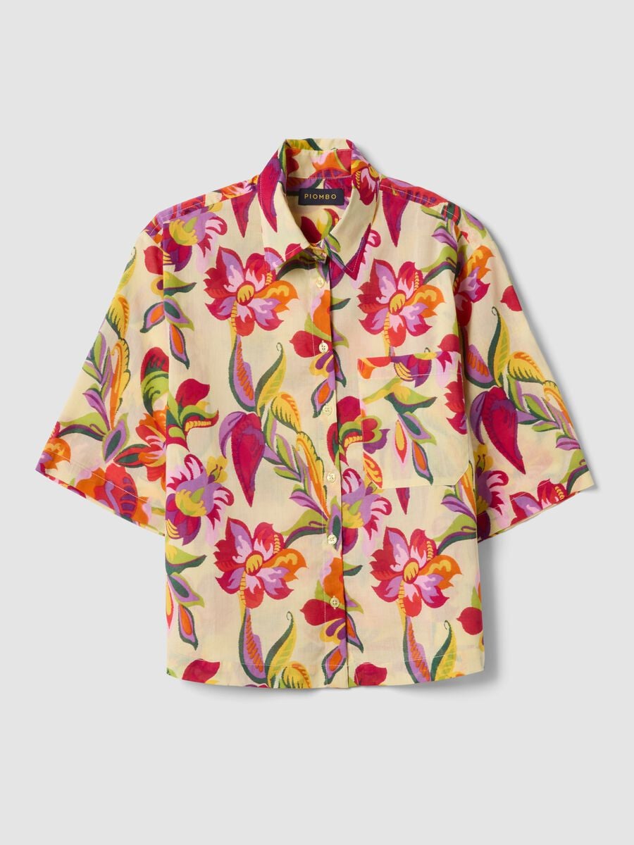 Camicia multicolor in puro cotone con fantasia over fit_4