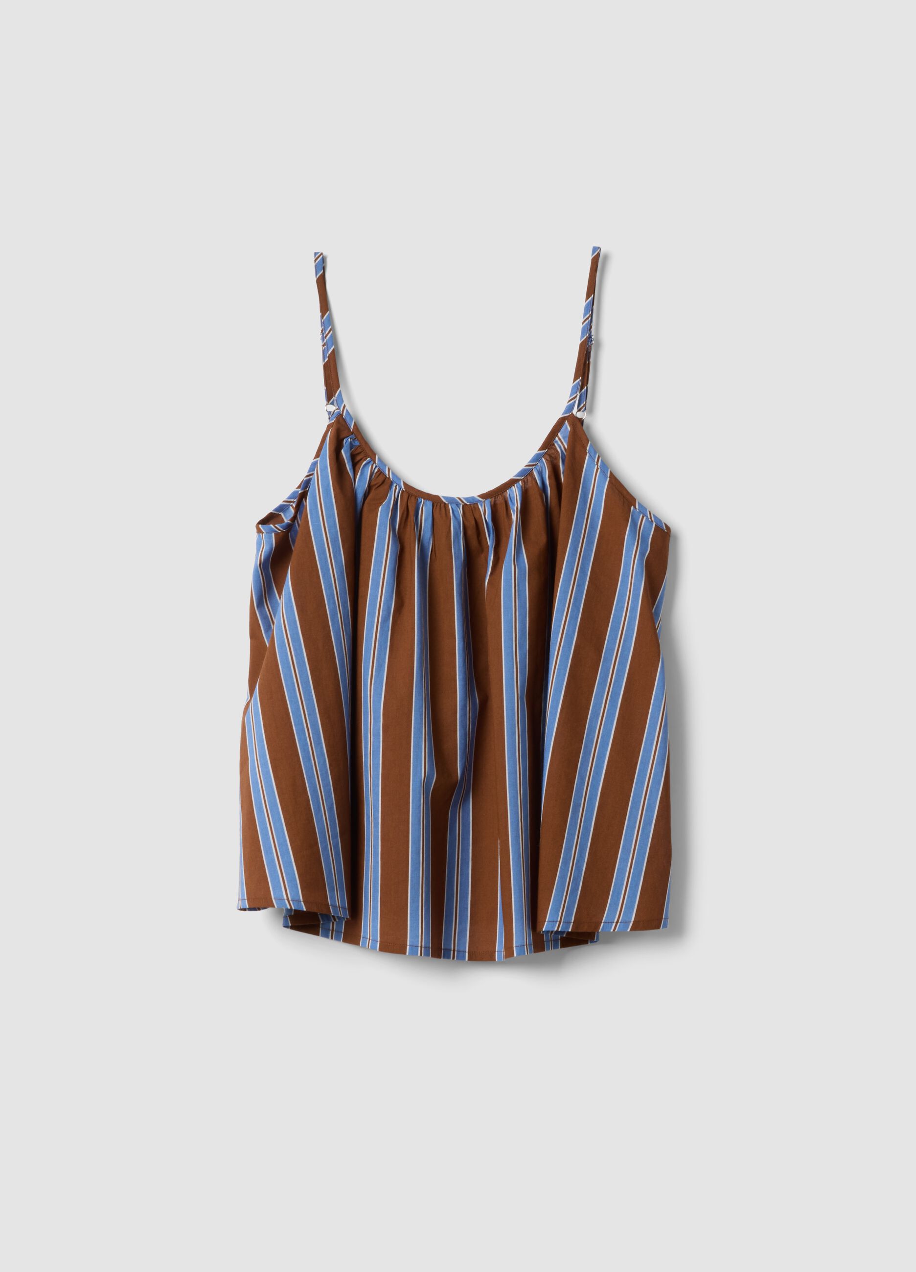 Brown striped pure cotton top