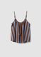Brown striped pure cotton top_0