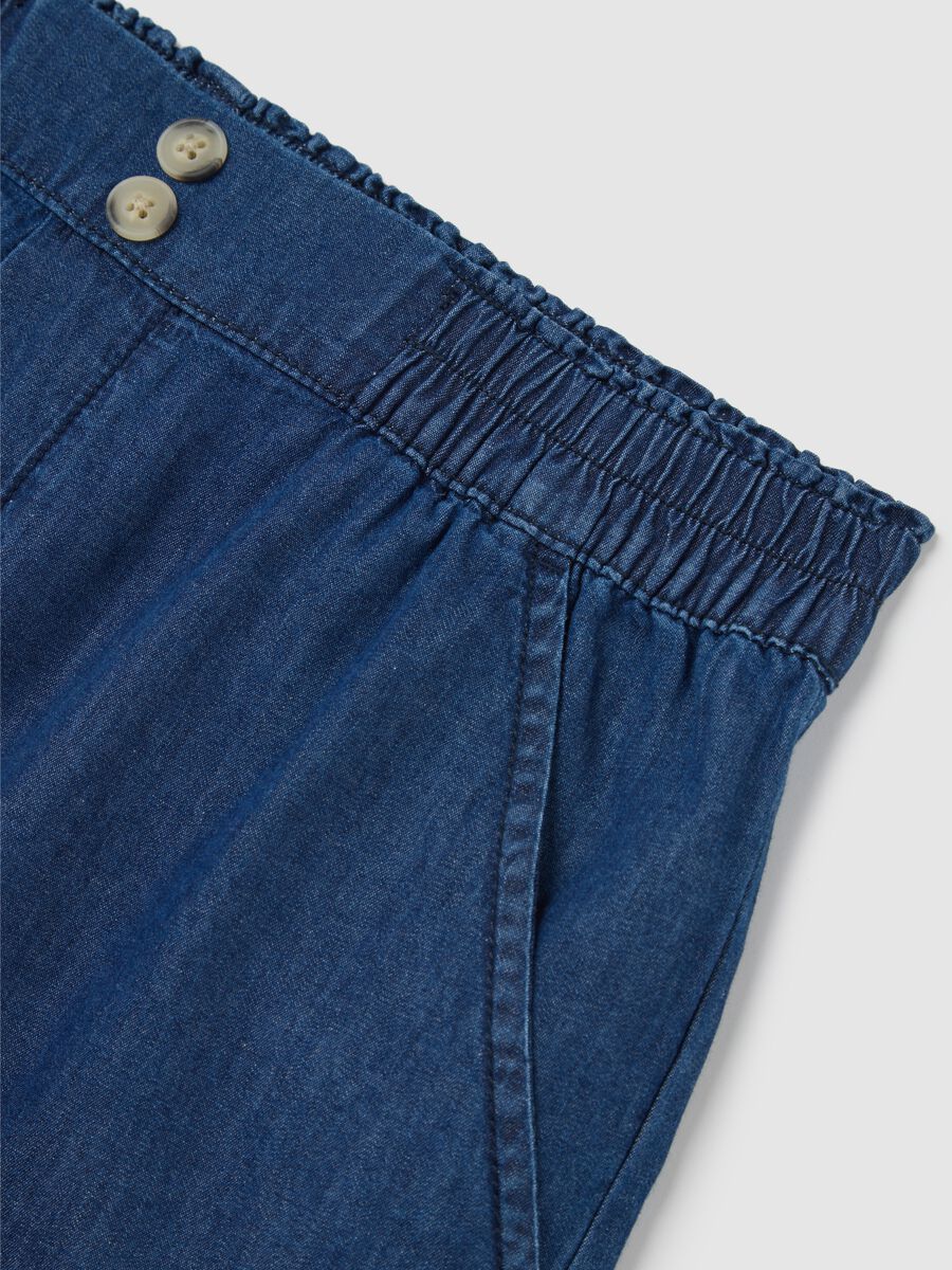Denim shorts with elasticated waist_1