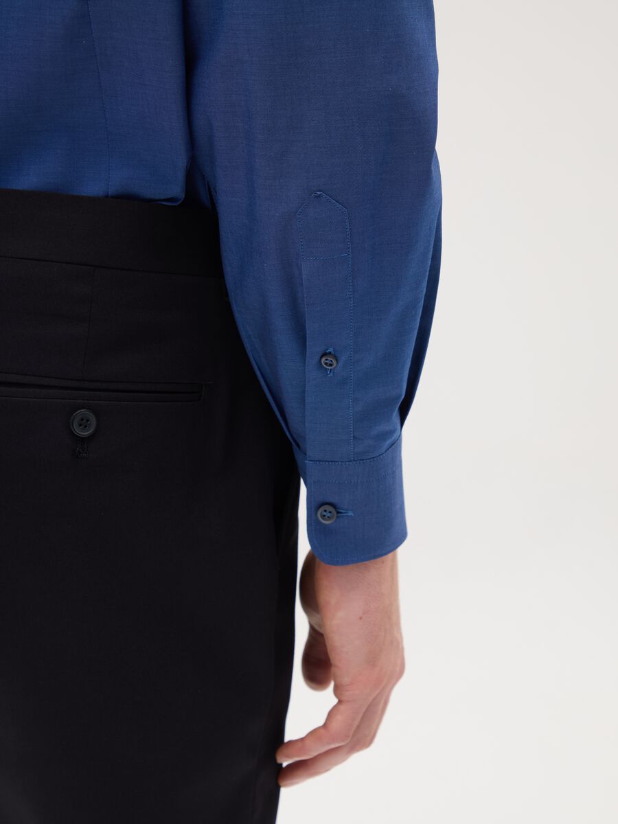 Slim Blue Cotton Shirt_3