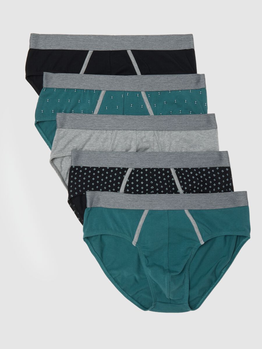 Multipack of Regular Fit Stretch Cotton Multicolour Briefs_0