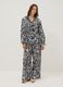 Multicoloured pure cotton long trousers with floral print_0