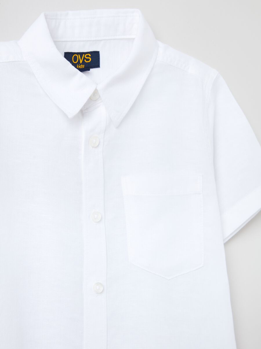 Linen and cotton short-sleeved shirt._2