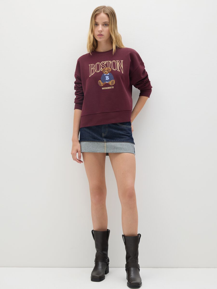 Felpa in misto cotone rossa regular fit_1