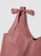 Pink stretch-cotton blouse with tie shoulder straps_1