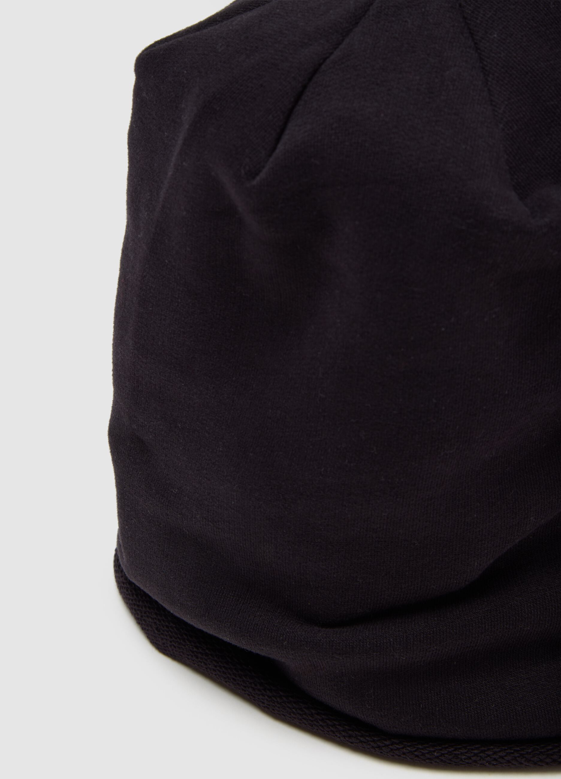 Black Stretch Cotton Boy's Beanie