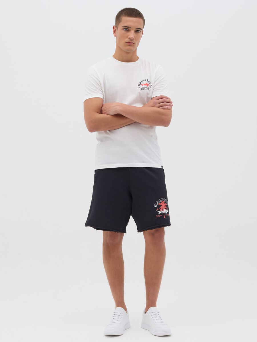 Black relaxed fit cotton Maui shorts_0