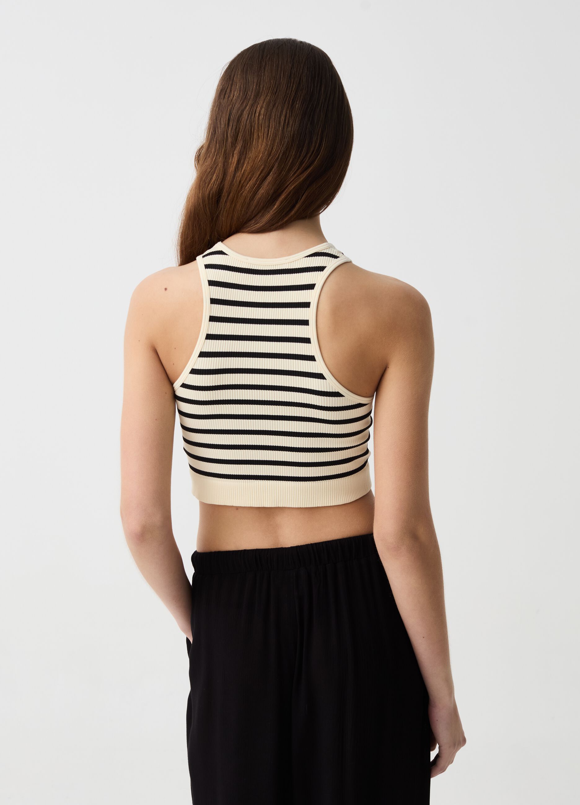 Crop top seamless a righe