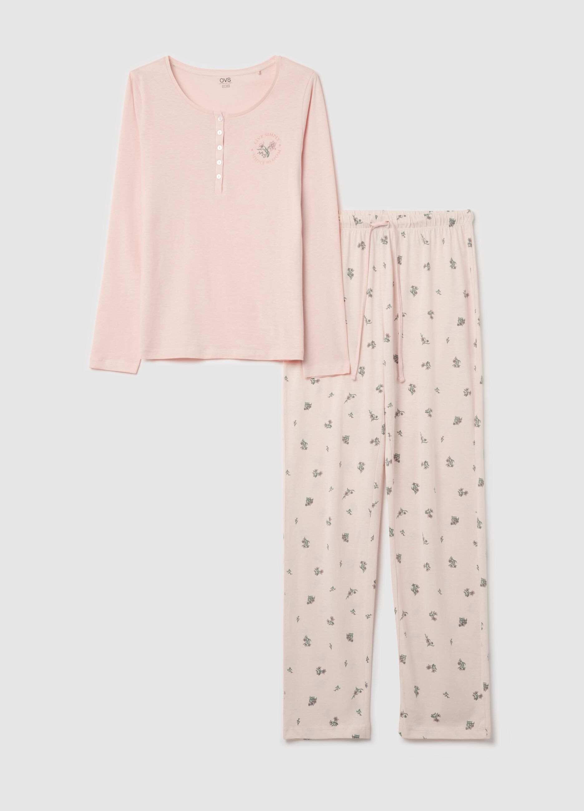 Long pyjamas with small flowers print