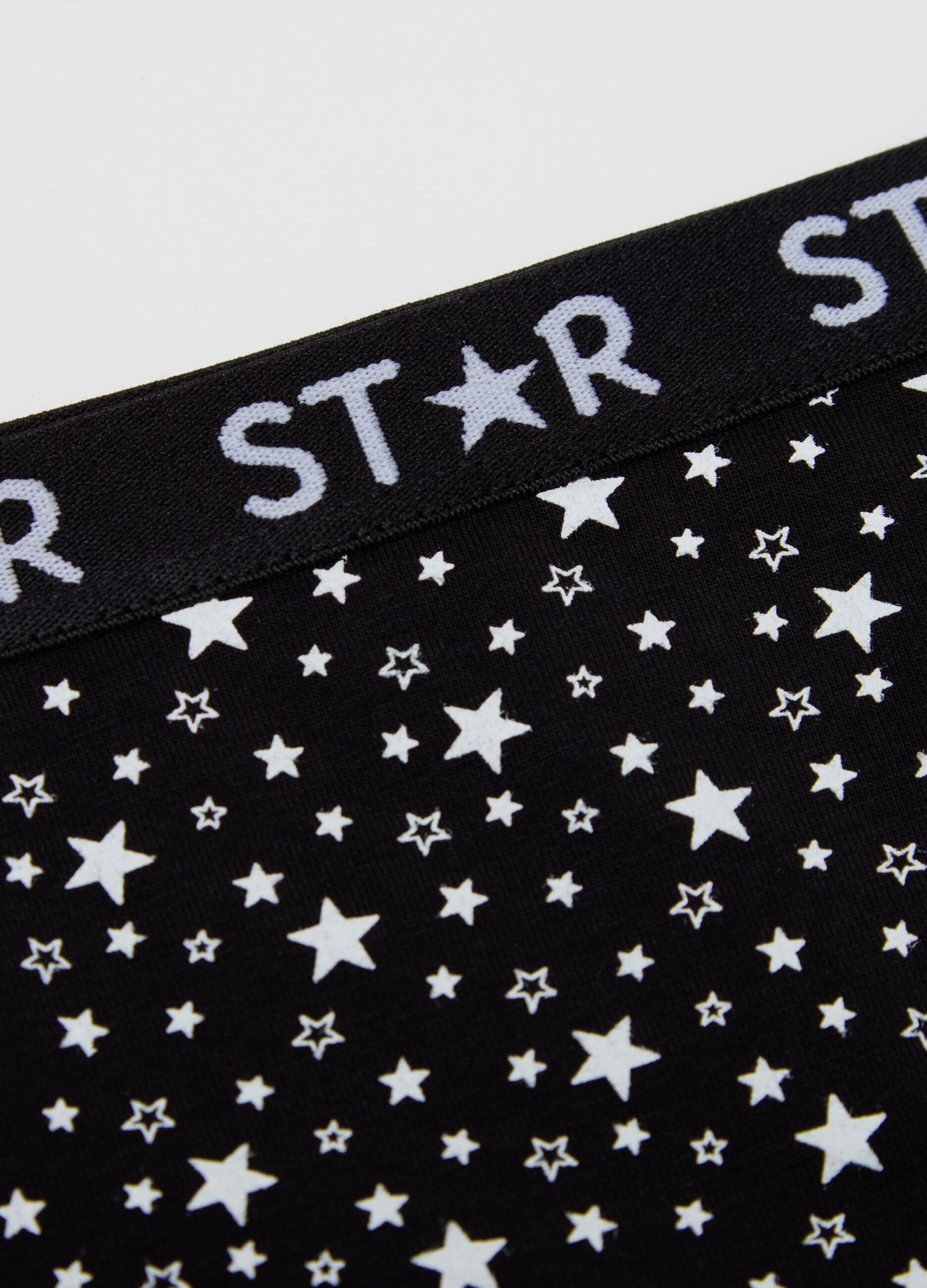 Stretch cotton knicker shorts with star print