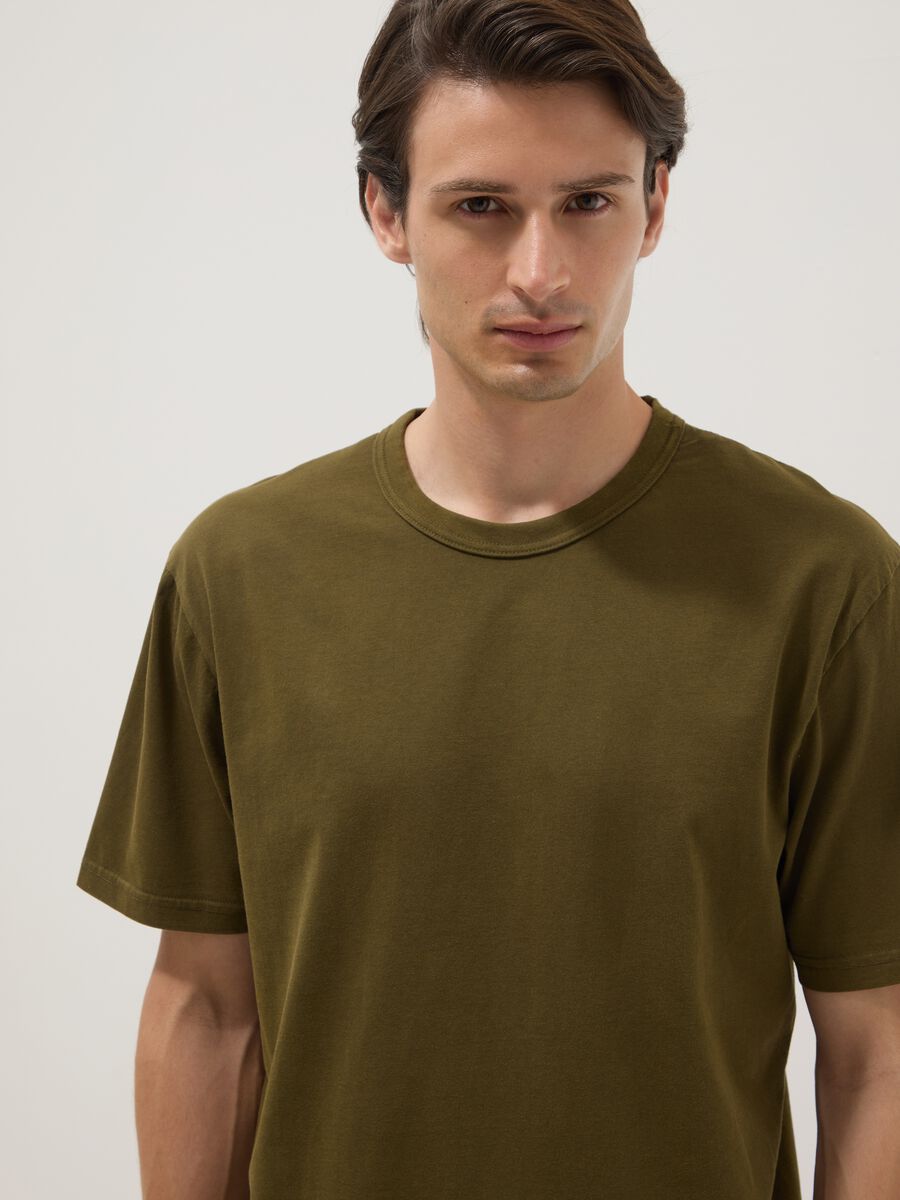 T-shirt verde in puro cotone relaxed fit_2