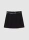 Black stretchy fabric skirt regular fit_5