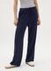 Women's pure blue viscose regular fit trousers_1