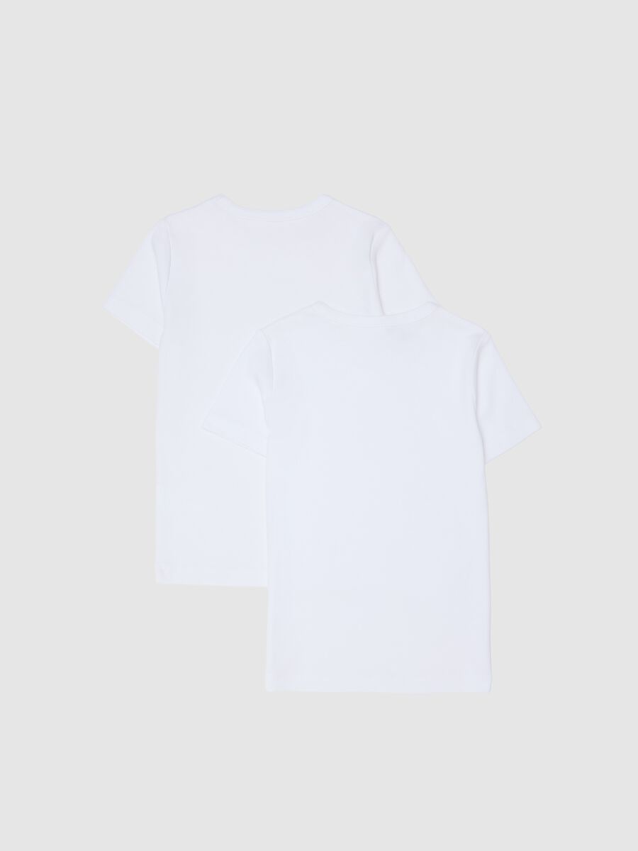 Two-Pack Short Sleeve White T-Shirt in Pure Cotton_1