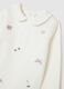Newborn white pure cotton bodysuit with collar_2