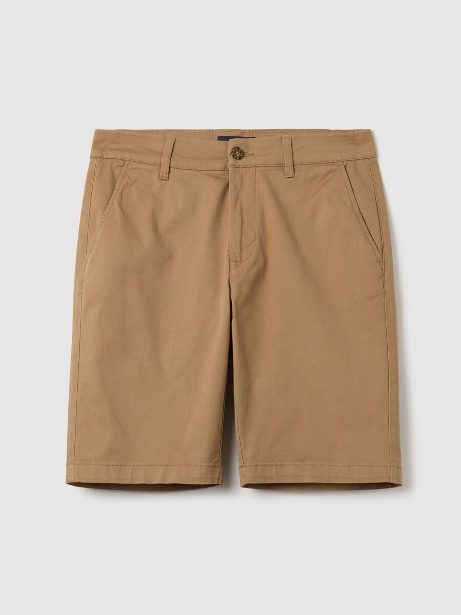 Stretch cotton chino Bermuda shorts_0