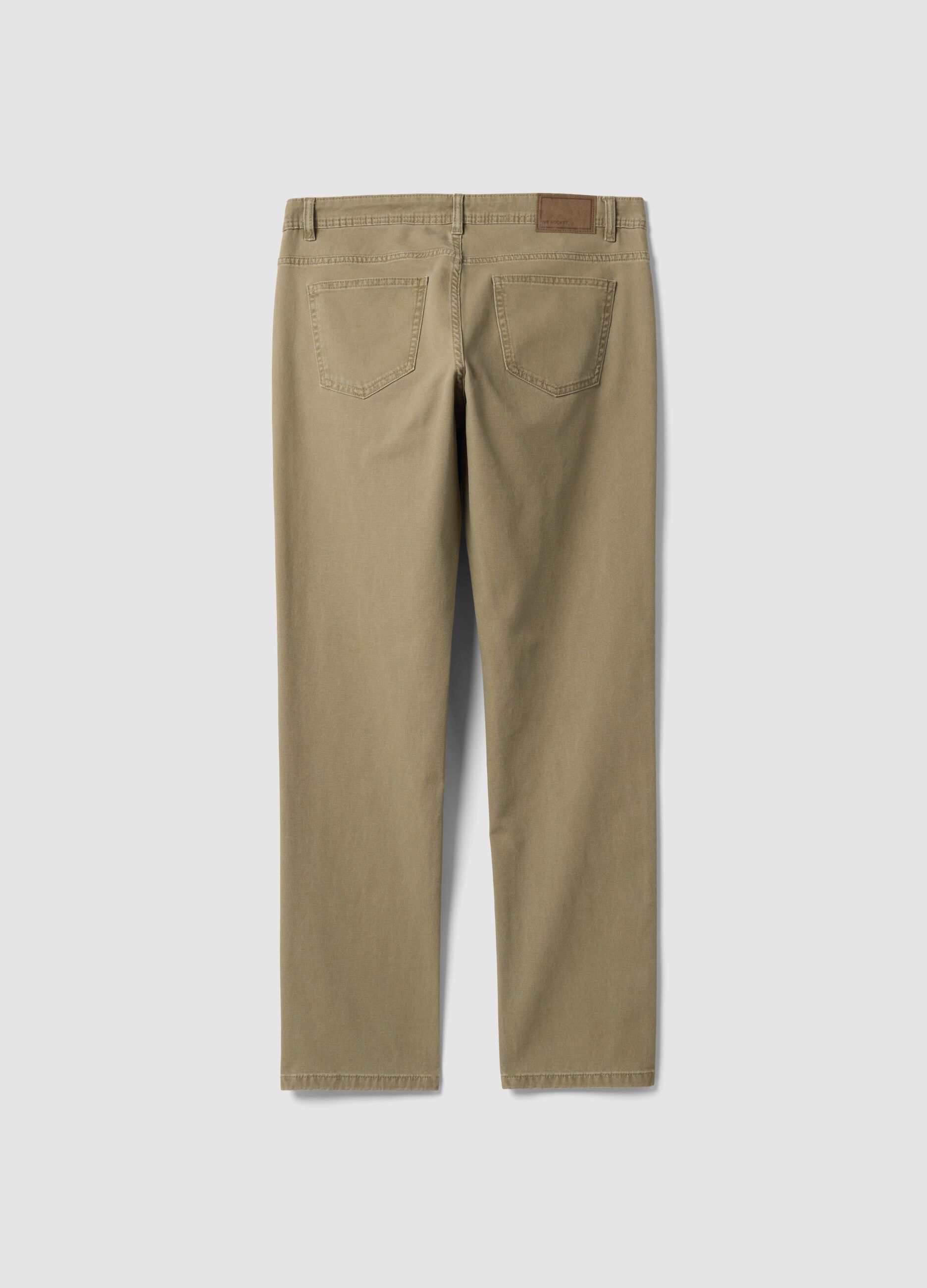 Pantaloni beige in cotone elasticizzato slim fit