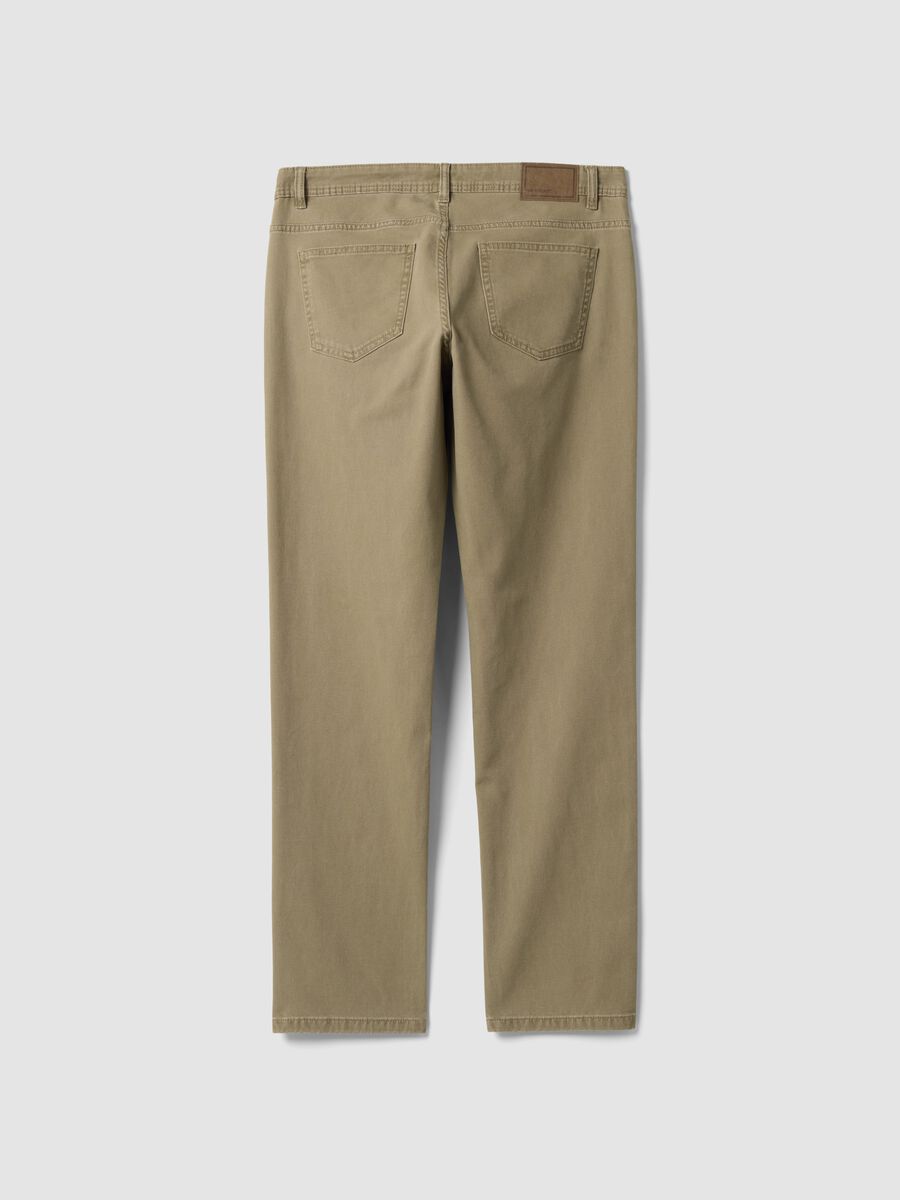 Pantaloni beige in cotone elasticizzato slim fit_2