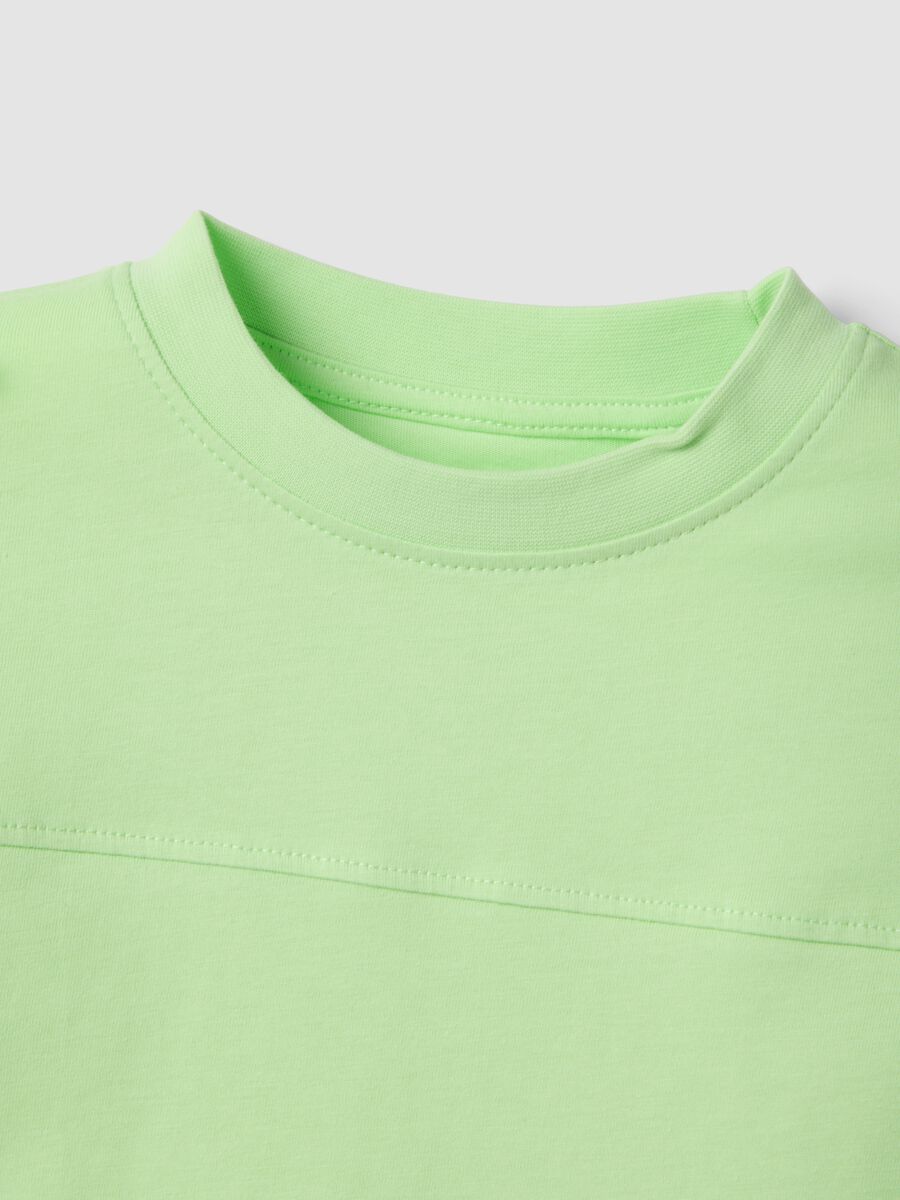 Kids&rsquo; green pure cotton T-shirt with oversized fit_3
