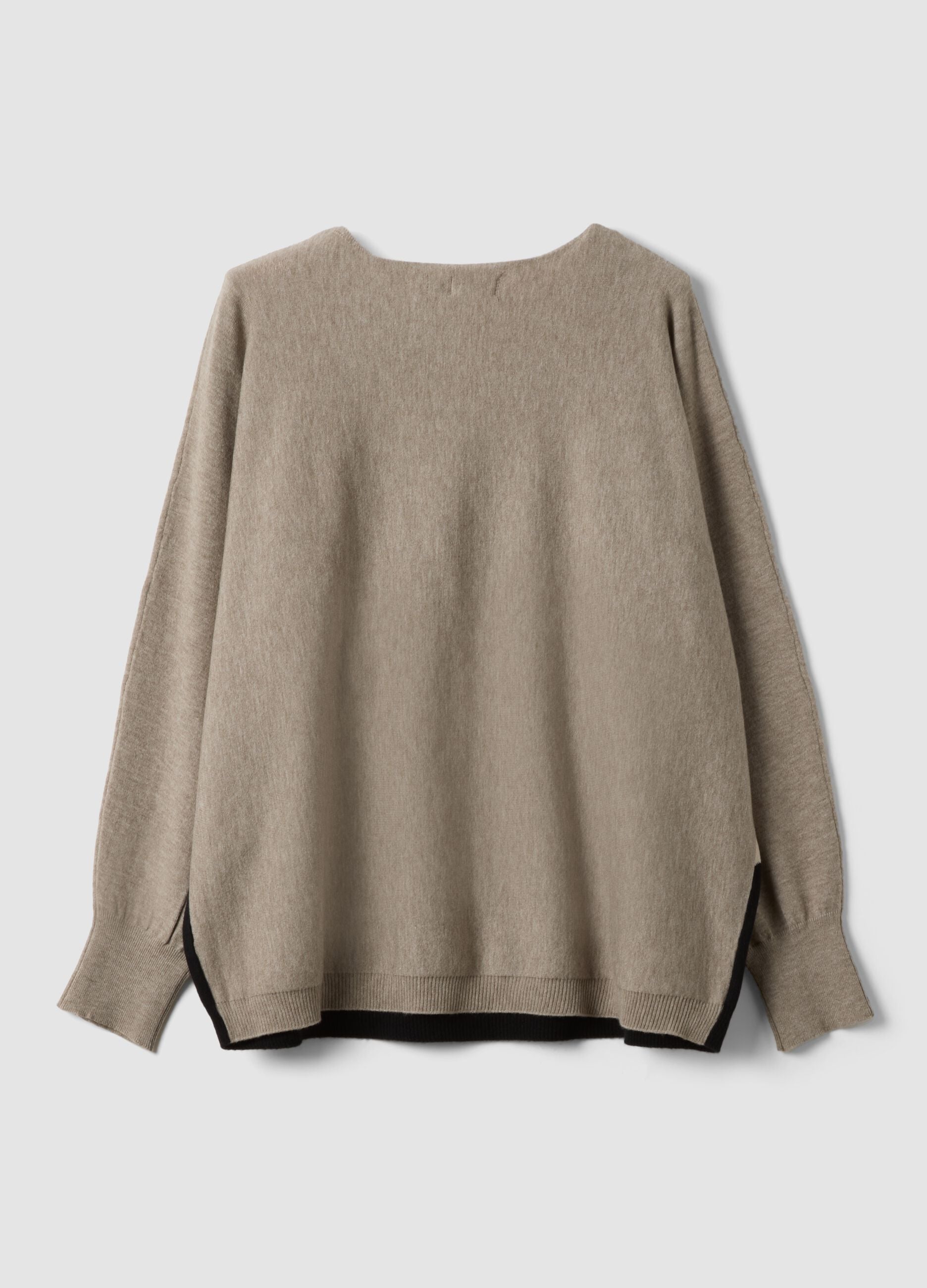 Multicolour viscose-blend jumper with contrast pattern, regular fit