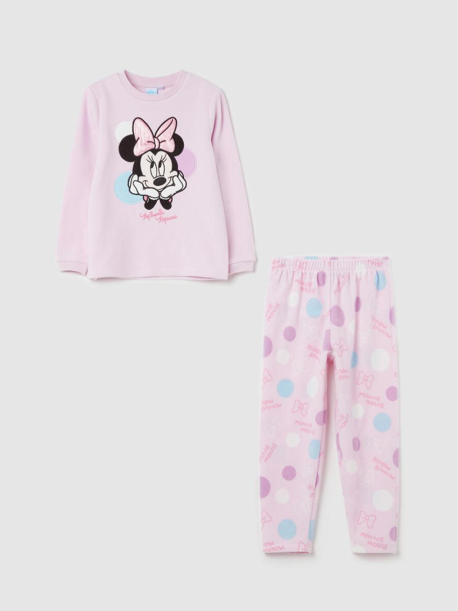 Fleece pyjamas with Minnie Mouse embroidery_0