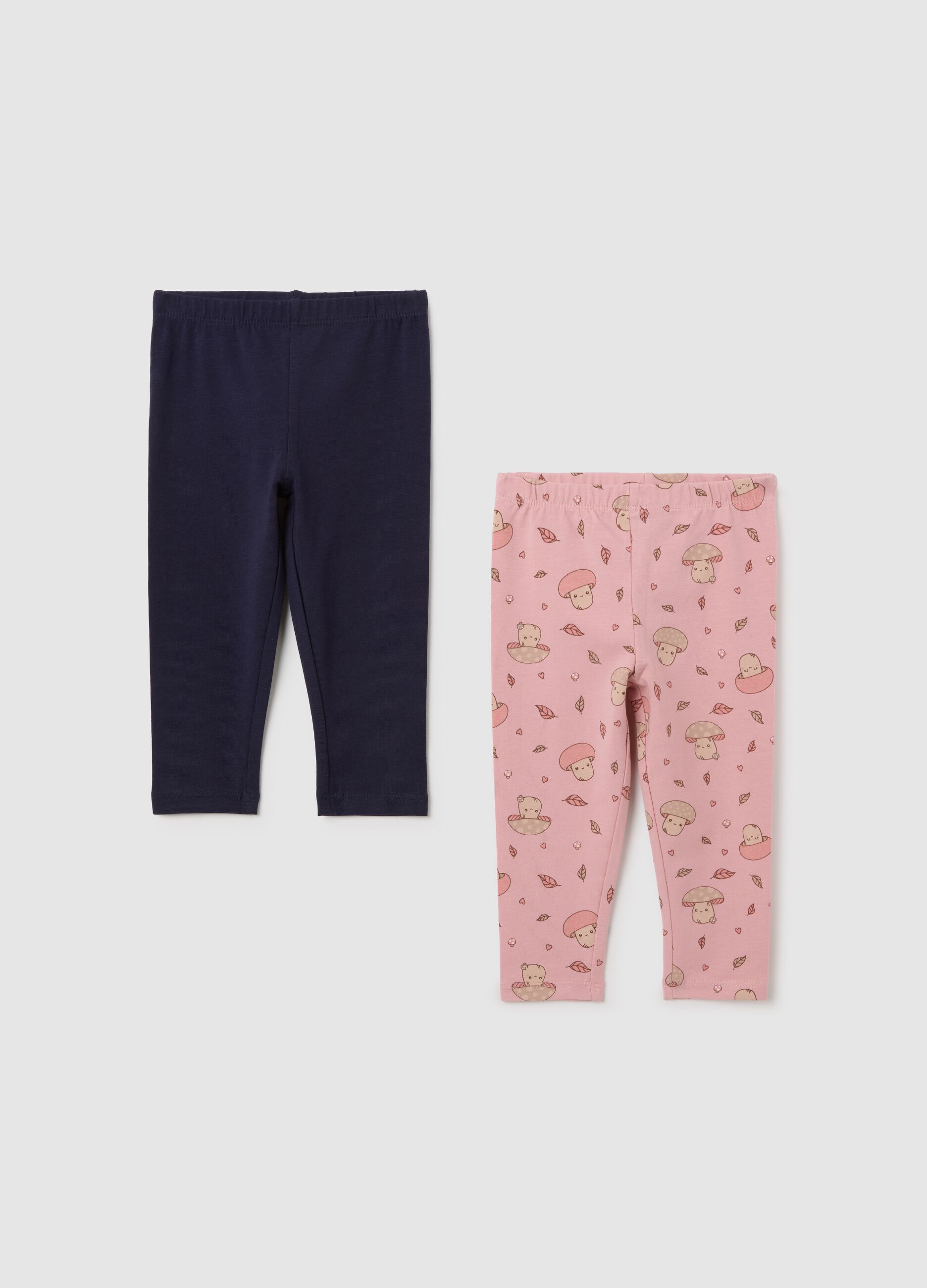 Pink printed leggings for girls