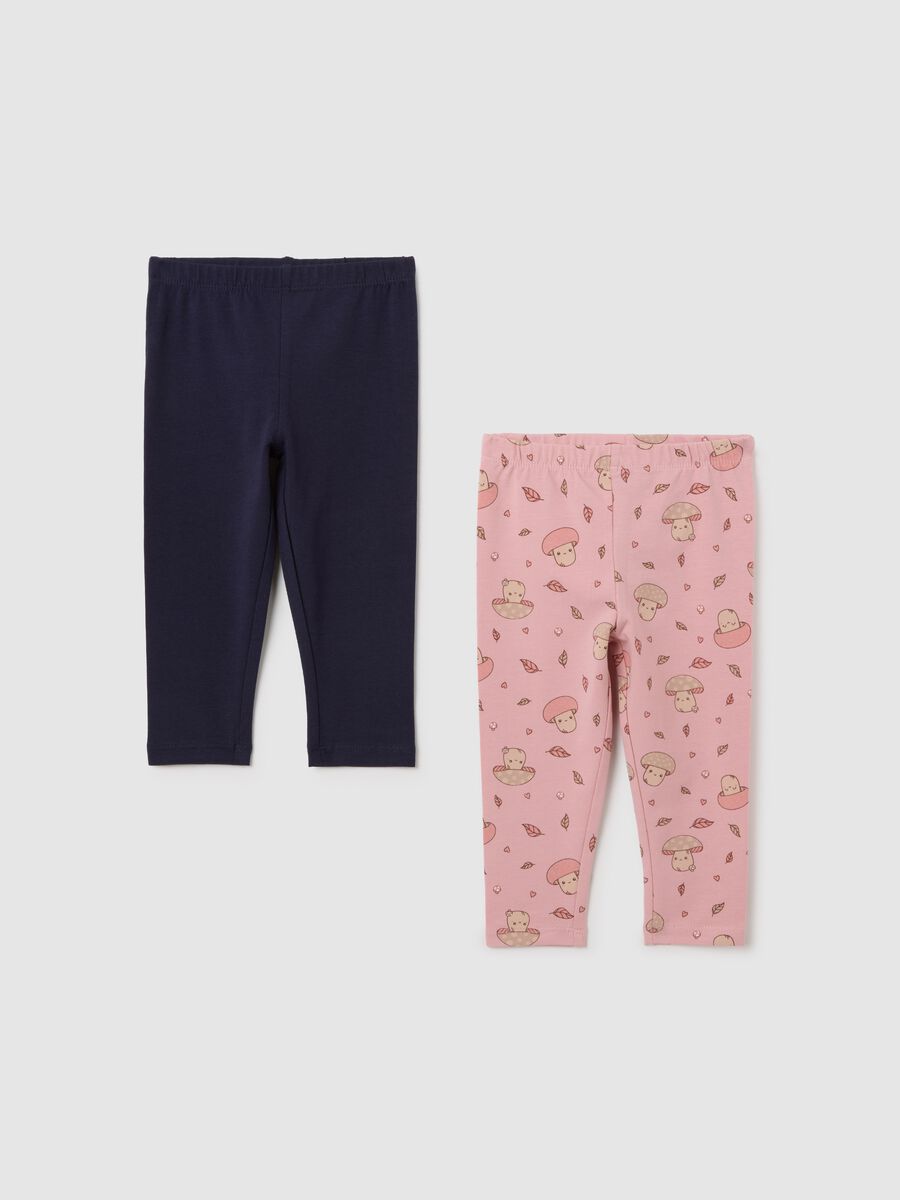 Pink printed leggings for girls_0