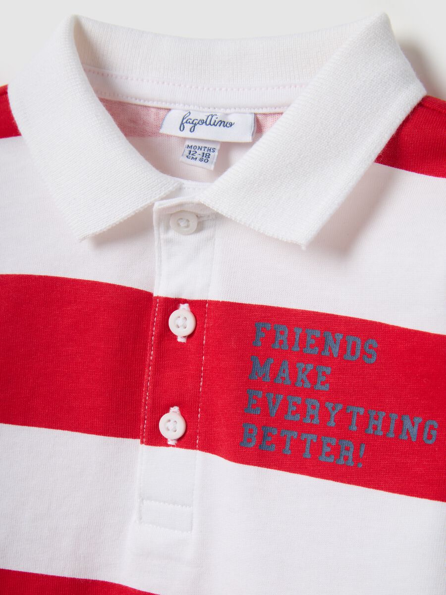 Multicolour stripe polo in pure cotton for boys regular fit_2