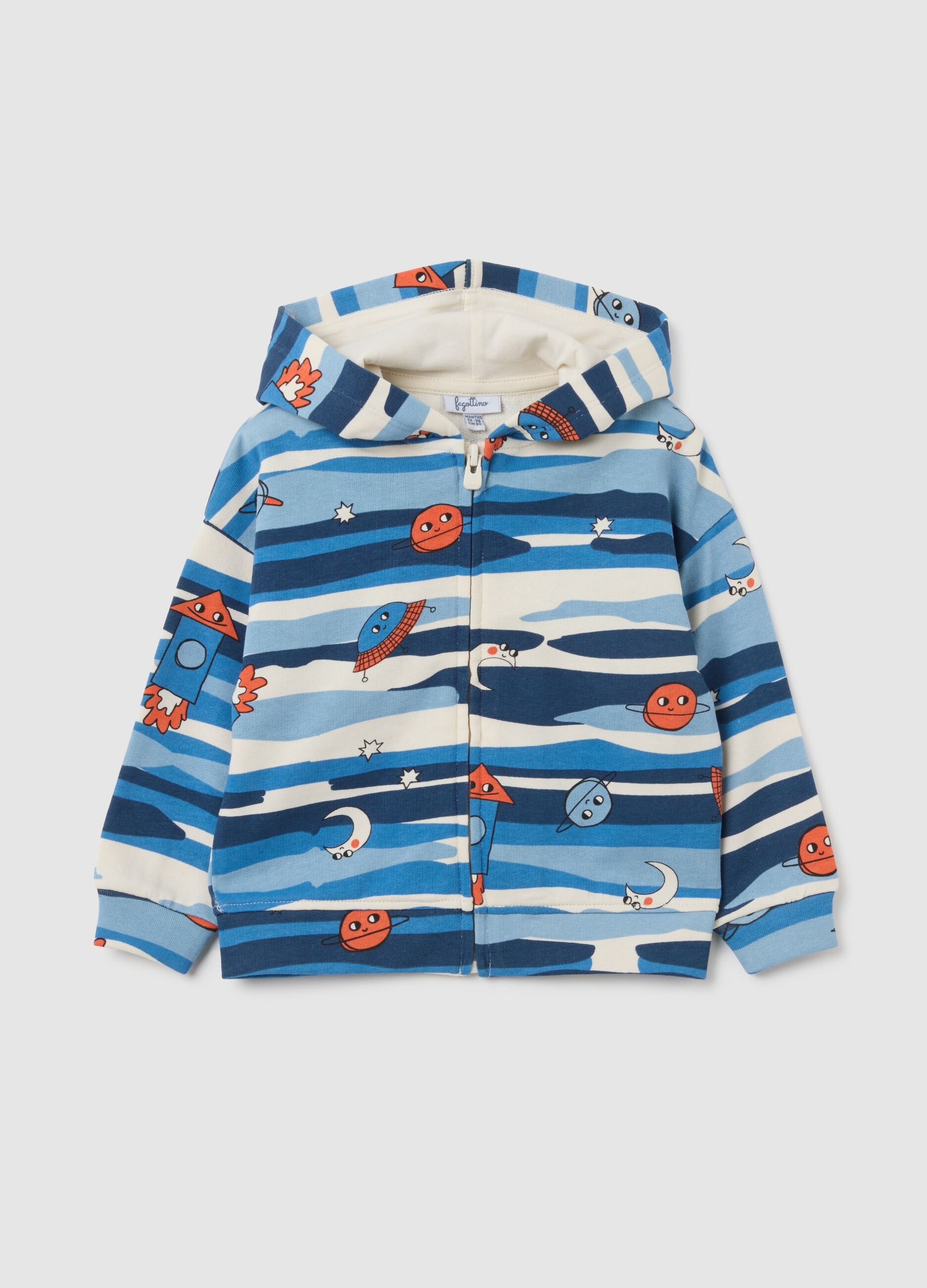 Children's multicolour pure cotton sweatshirt with relaxed fit